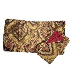 Chezmoi Luxury Pair of Shams King Pillowcases Gold Burgundy Black Bedding 2